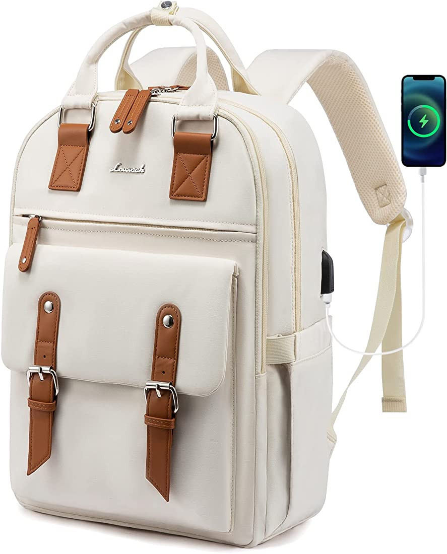 LOVEVOOK Laptop Backpack for Women,Vintage Work Business Travel Backpack with USB Charging Port,T... | Amazon (US)