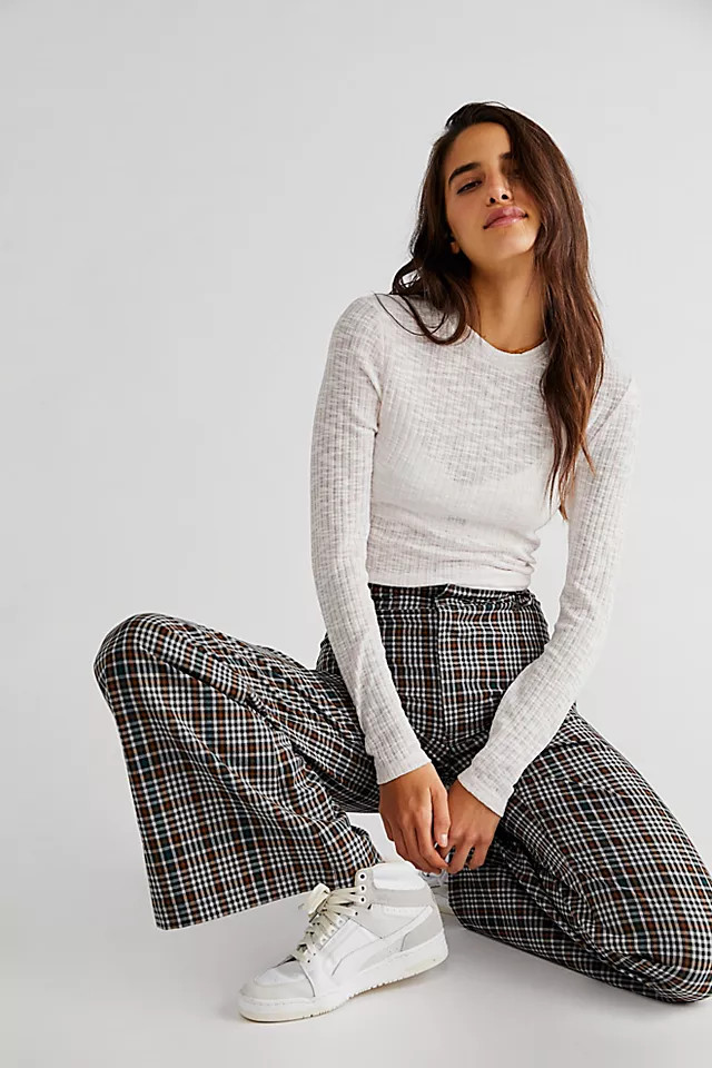 Plaid Jules Pants | Free People (Global - UK&FR Excluded)
