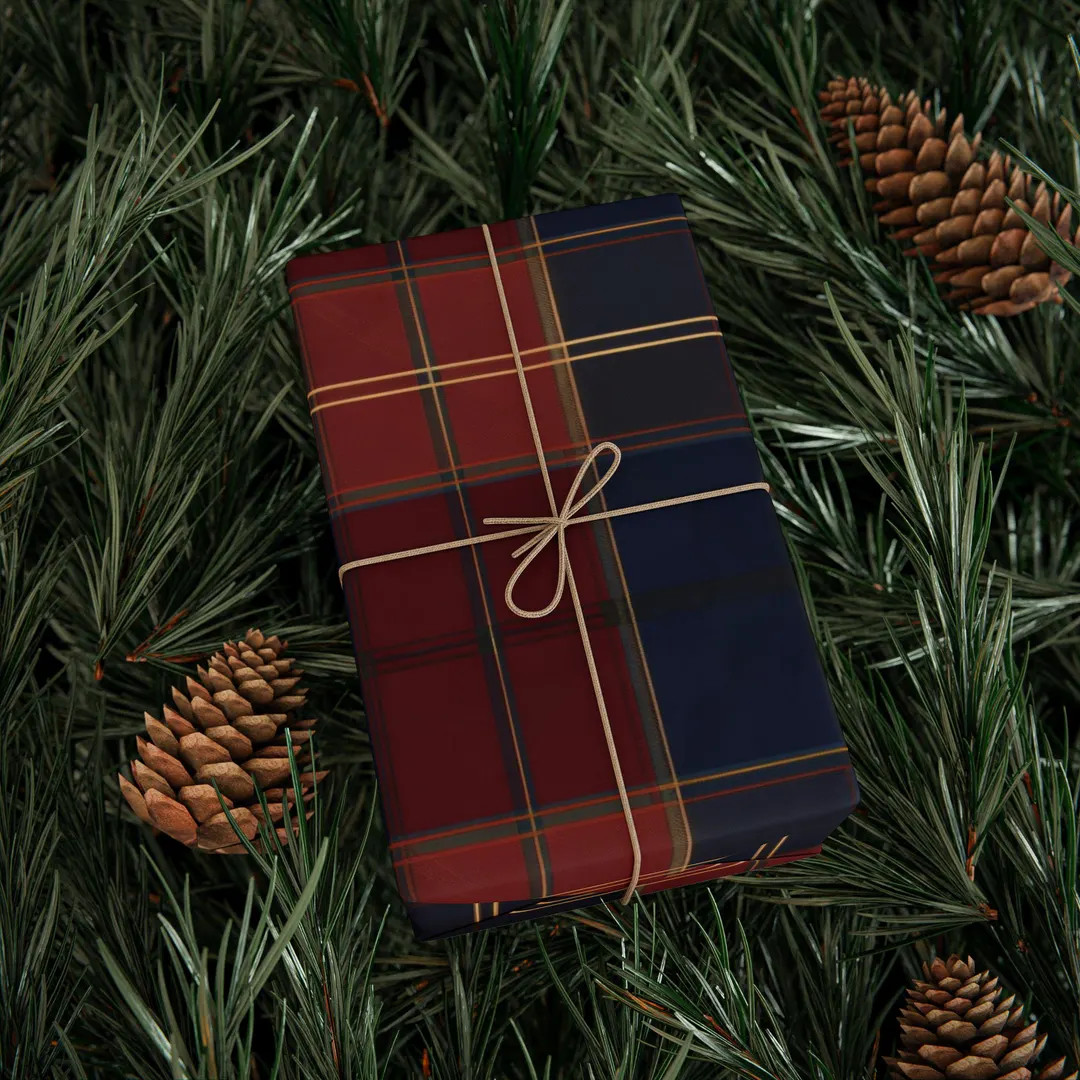 Elegant Plaid Wrapping Paper, Festive Gift Wrap, Holiday Wrapping Sheets, Handmade Gift Wrap, Sea... | Etsy (US)