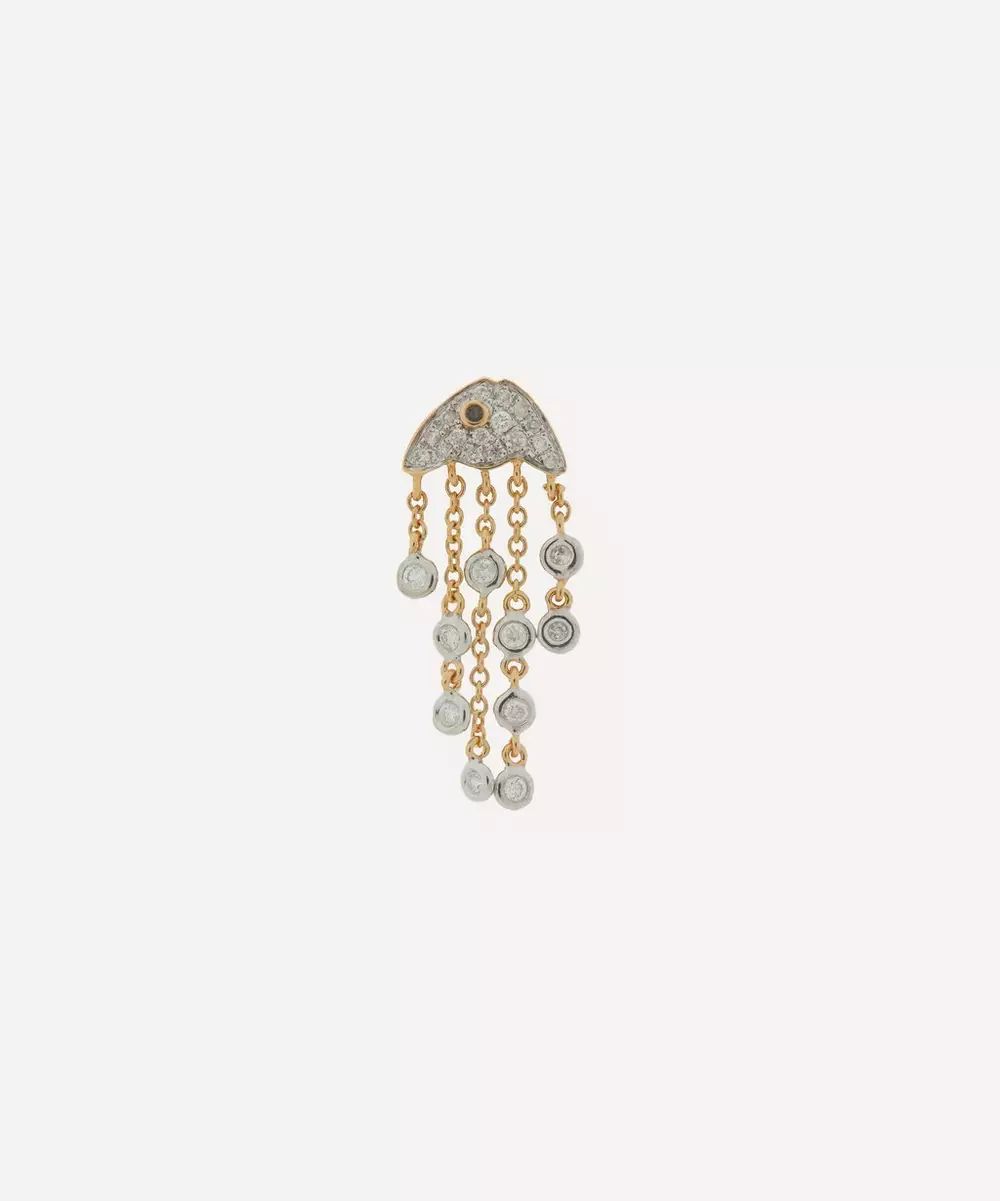 18ct Gold Boucle Meduse Diamond Drop Earring | Liberty London (UK)