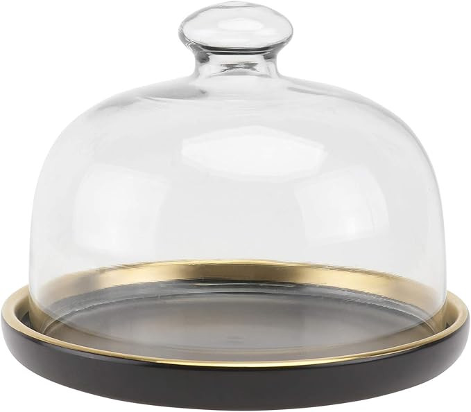 1 Set Glass Cover with Tray Glass Lid Food Tray Cake Cover Plate Transparent Cover with Tray Glas... | Amazon (US)