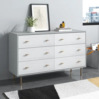 Cricklade 6 Drawer 56" W Double Dresser | Wayfair North America