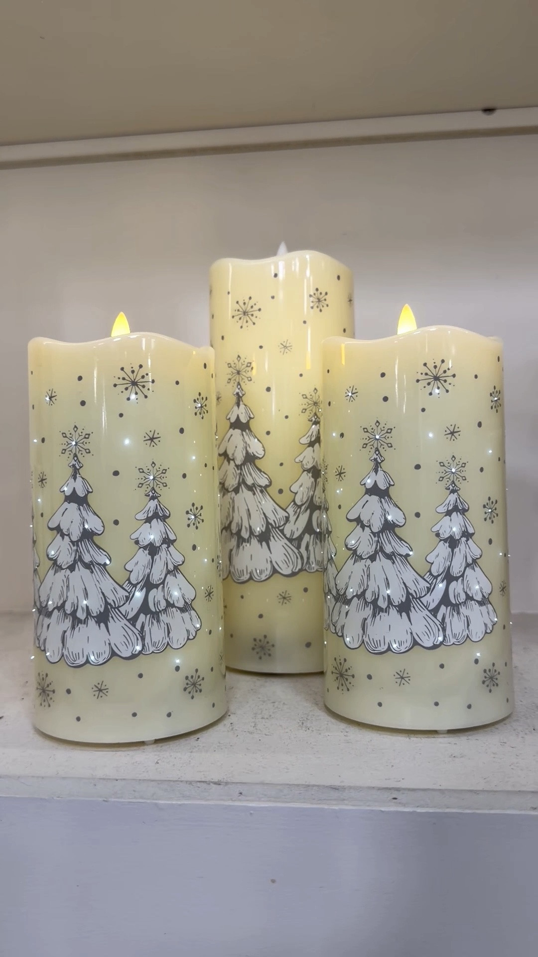 Shop the QVC Today’s Special Value - my new Set of (3) 4”, 6”, 8” Fiber Optic Candles with Remote! This is the last Temp-tations TSV of the year so shop this Frosty Forest pattern at this incredible price while it’s still available! ❤️

#LTKSeasonal #LTKHome #LTKSaleAlert