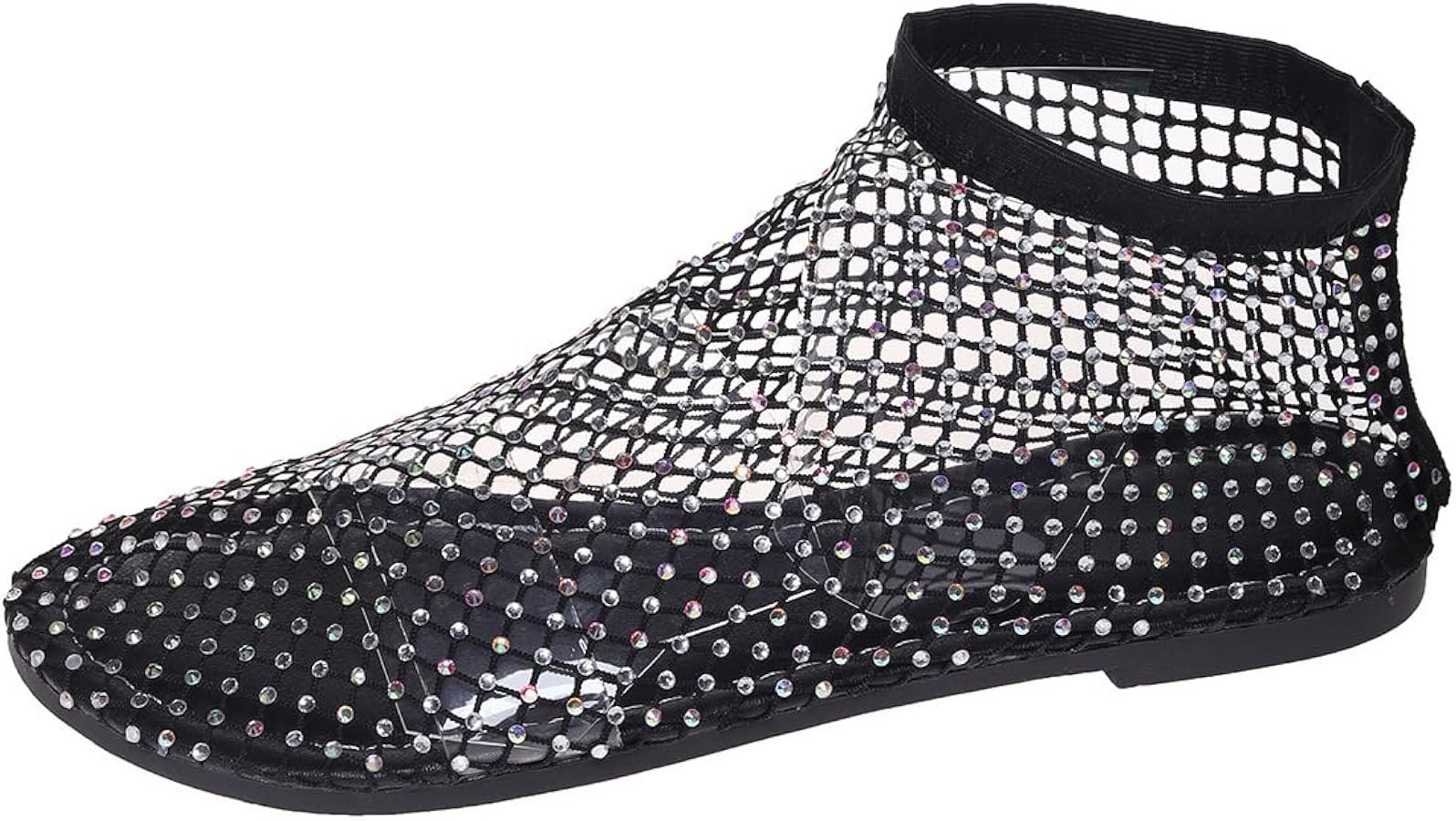 Mesh Ballet Flats for Women - Sparkly Rhinestone Sandals Breathable Round Toe Slip-On Jelly Flats... | Amazon (US)