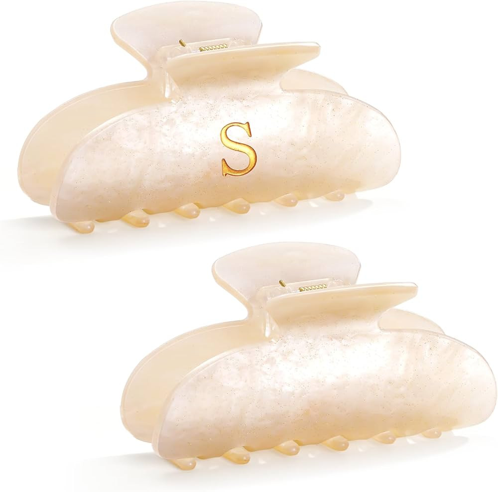 CWJCYTNSN 2 PCS Claw Clips Teen Girl Gifts Trendy Stuff Hair Clips for Women Glitter Letter Hair ... | Amazon (US)