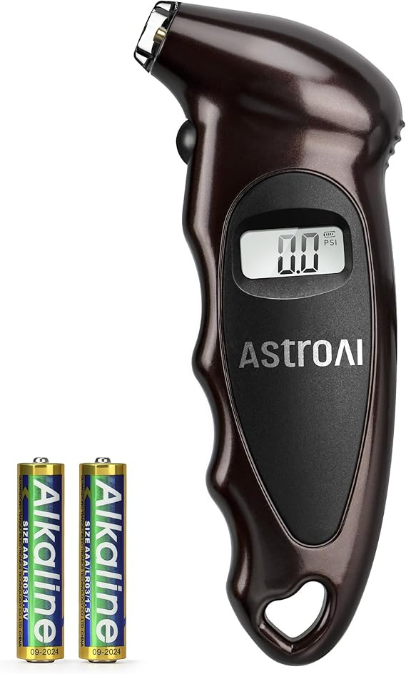 AstroAI Digital Tire Pressure Gauge with Replaceable AAA Battery, 150 PSI 4 Settings Stocking Stu... | Amazon (US)