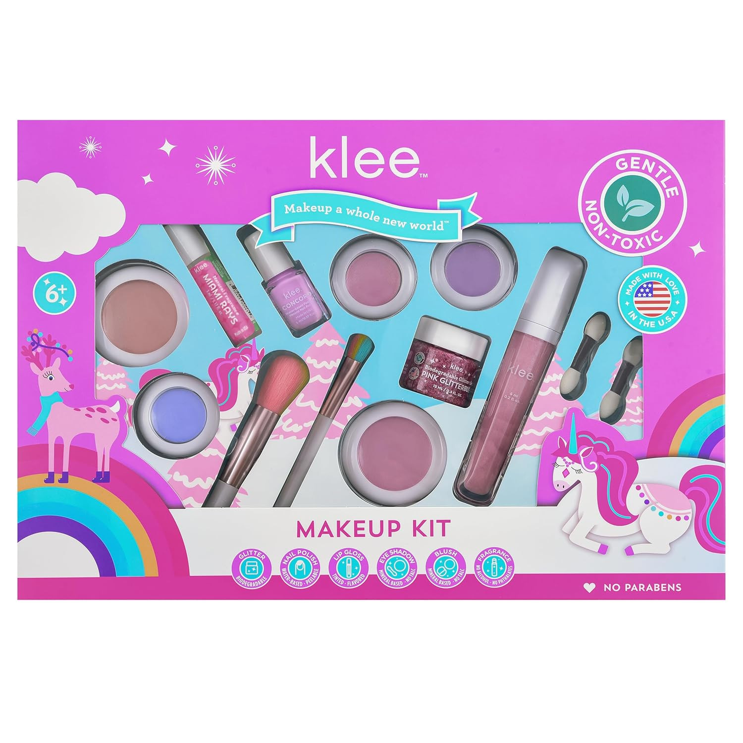 Luna Star Klee Deluxe Holiday Makeup Kit for Kids, Tweens and Teens. Non-Toxic and Kid-Friendly. ... | Amazon (US)
