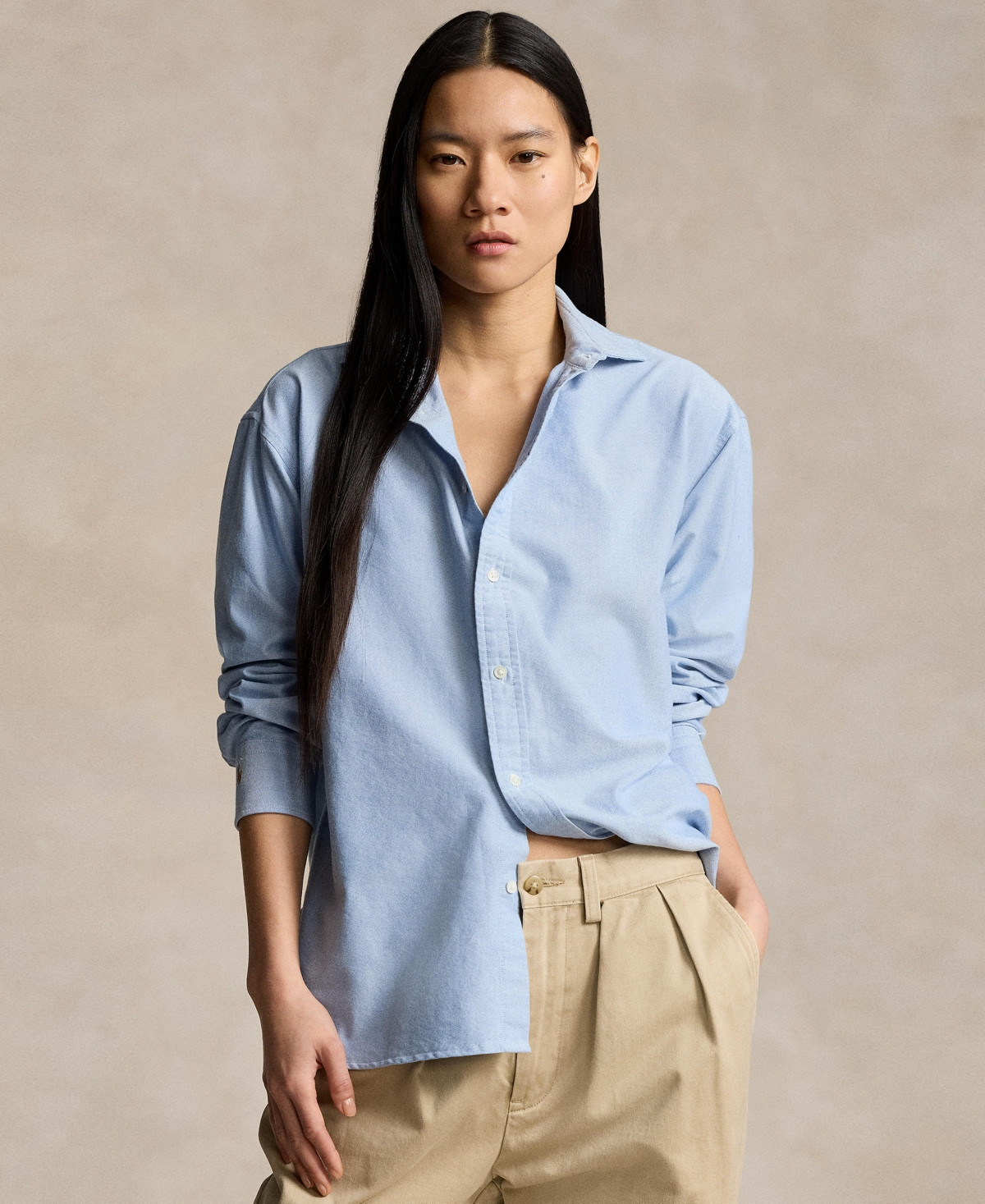 Polo Ralph Lauren Women's Relaxed-Fit Oxford Shirt - Blue | Macy's