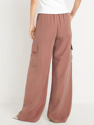 Extra High-Waisted Drapey Cargo Super Wide-Leg Pants | Old Navy (US)