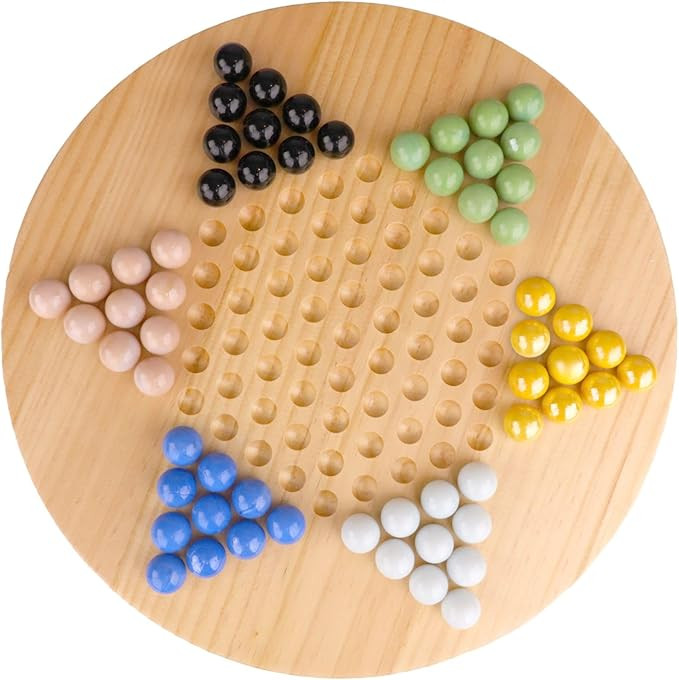 Regal Games Chinese Checkers Board Game with 60 Glass Marbles and 11.5” Board - Wooden Family F... | Amazon (US)