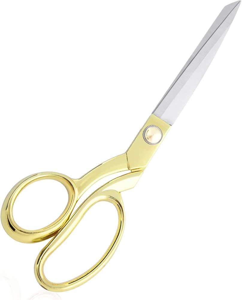 SIRMEDAL Professional Heavy Duty Tailor Scissors Gold Stainless Steel Ribbon Cutting Sewing Dress... | Amazon (US)
