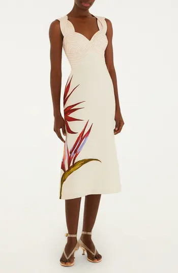 Strelitzia Placed Floral Linen Dress | Nordstrom