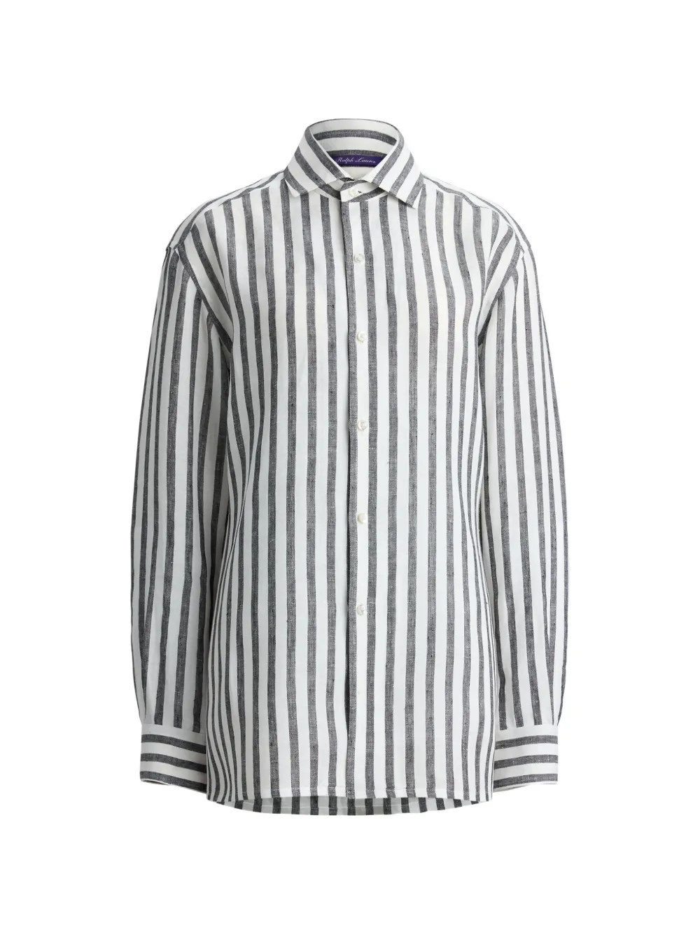 Ralph Lauren Collection Capri Striped Linen Shirt | White | FARFETCH | Farfetch Global