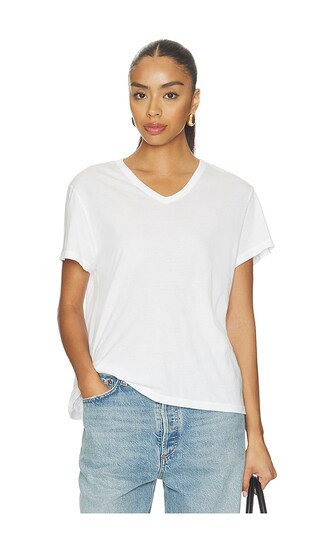 DONNI. The Jersey V-neck Tee in White. - size L | Revolve Clothing (Global)