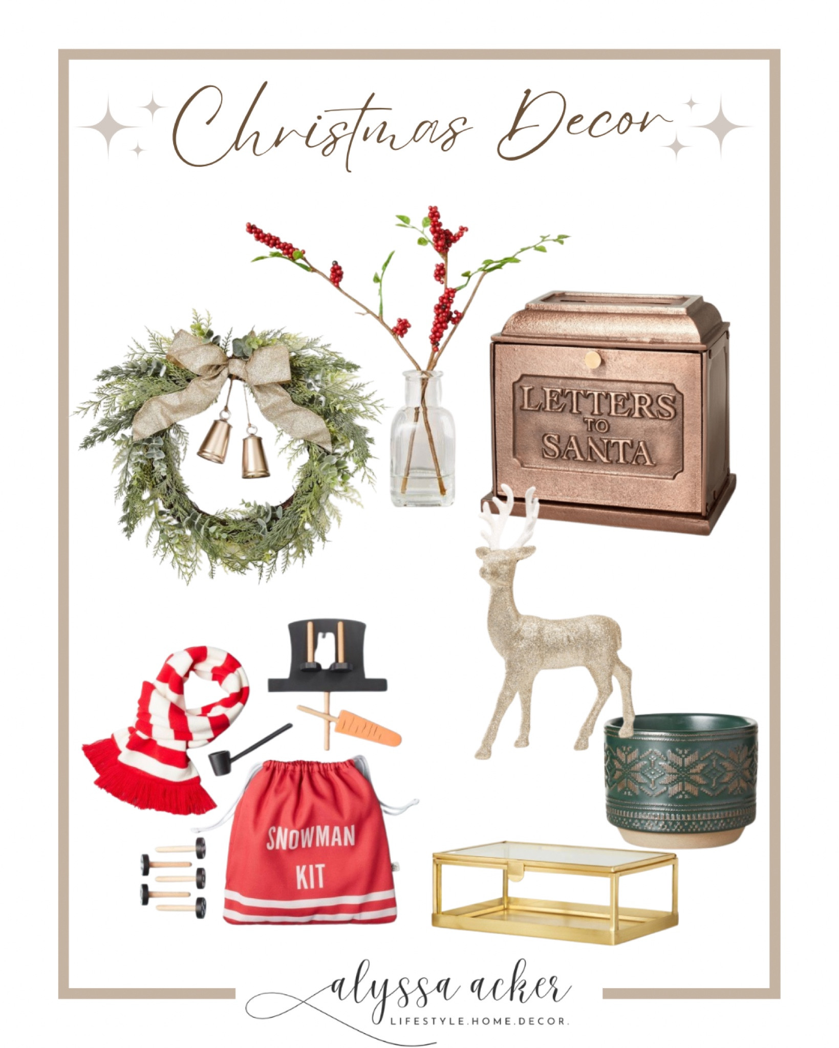 Christmas Decor at Target! 

#homedecor #santamailbox #reindeer #snowmankit #bells #wreath #magnoliahome #targethome #hearthandhand

#LTKSeasonal #LTKhome #LTKHoliday