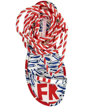 Gianni Bini Cayman Charm Striped Ankle Wrap Flat Sandals | Dillard's | Dillard's