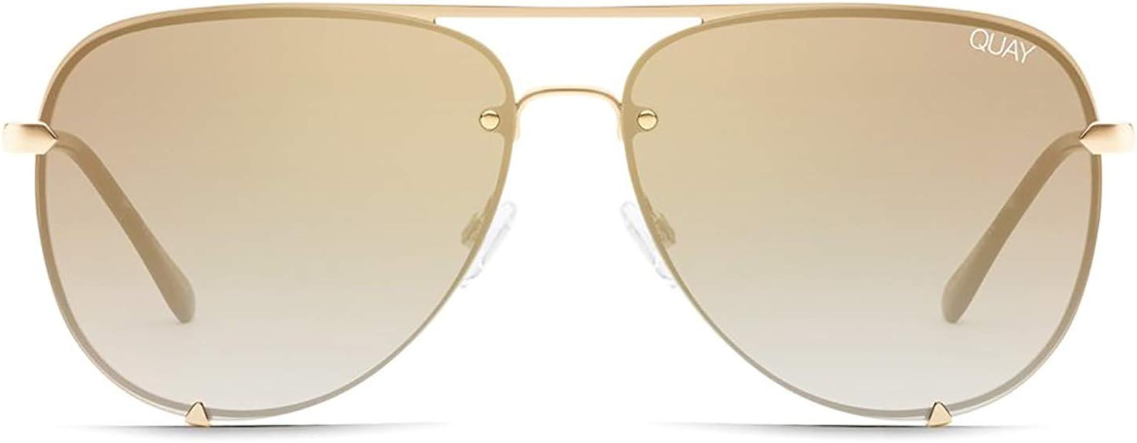 Quay Australia x Desi Perkins Women's High Key Rimless Aviator Sunglasses | Amazon (US)