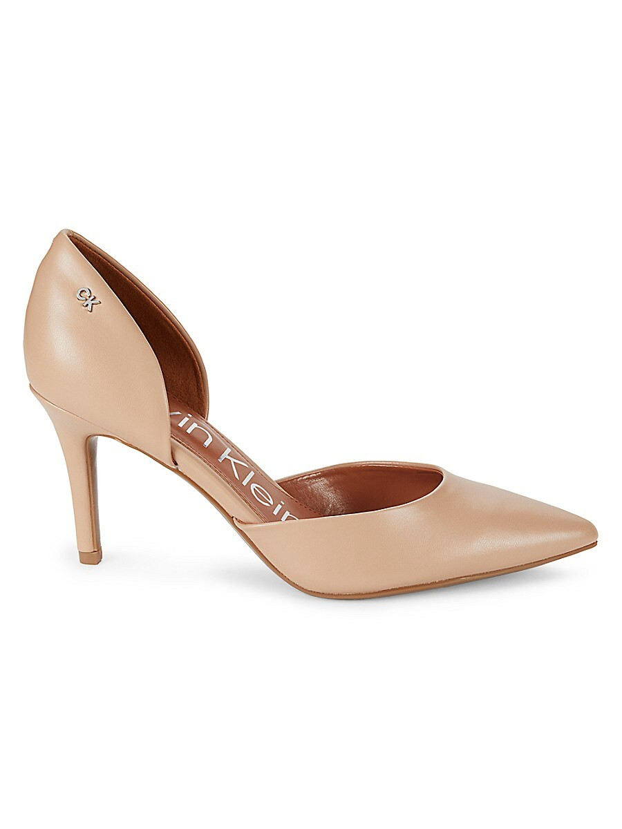 Calvin Klein Women's 80MM Gloria Solid D'orsay Pumps - Light Natural - Size 7.5 | Saks Fifth Avenue OFF 5TH