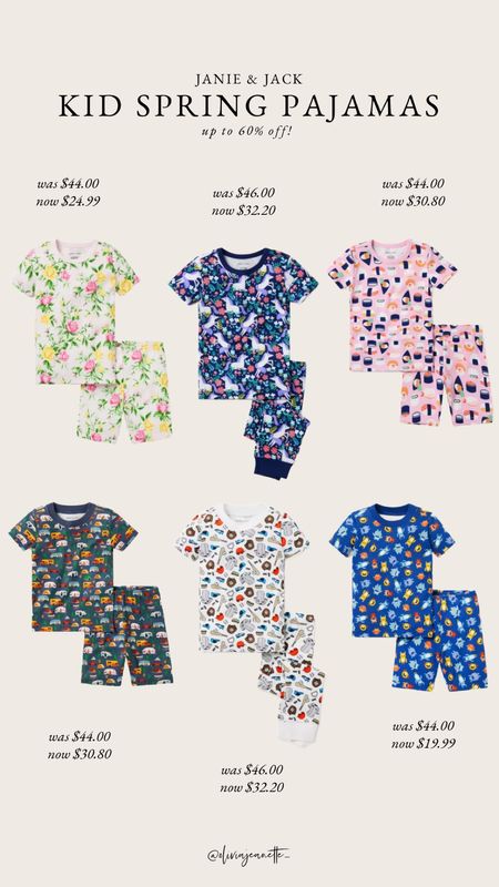 Spring pajamas on sale at Janie and Jack! 