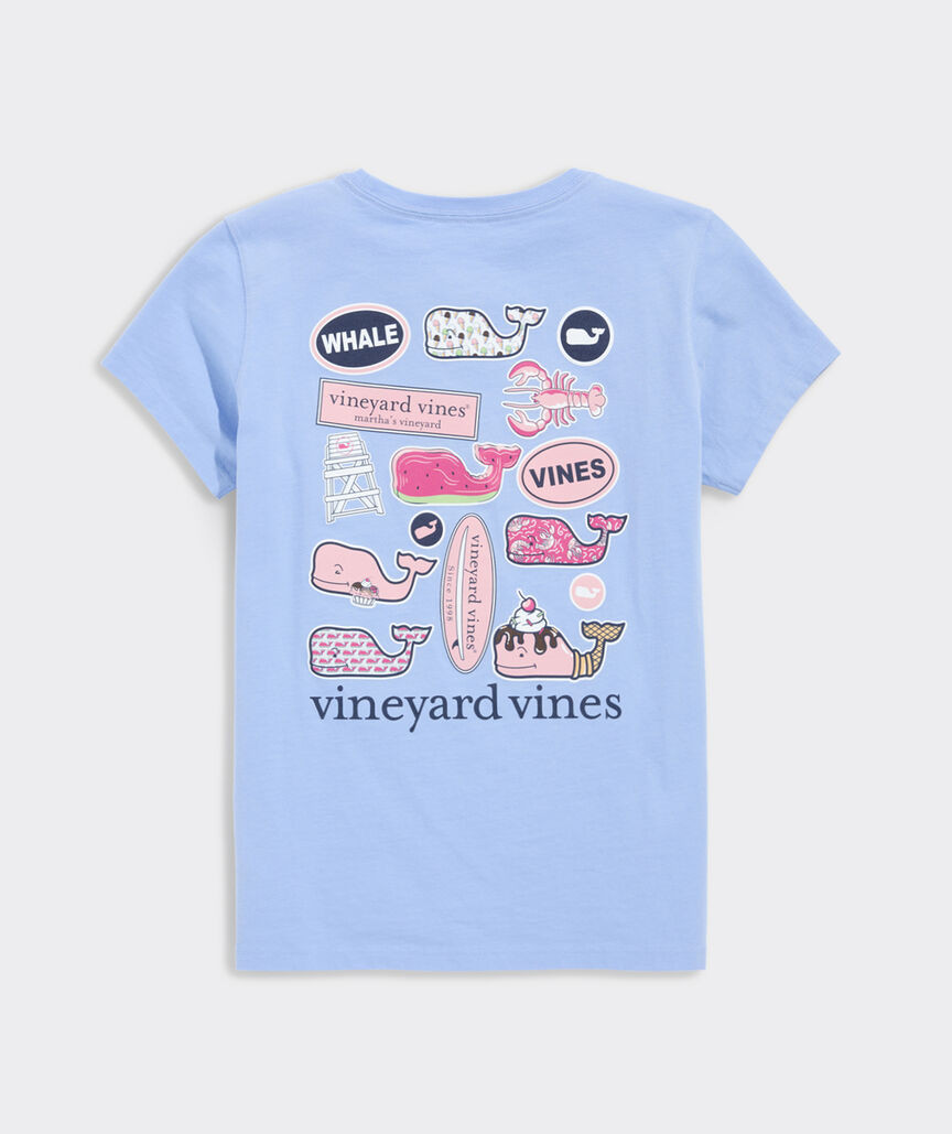 Girls' Whale Stickers Short-Sleeve Pocket Tee | vineyard vines