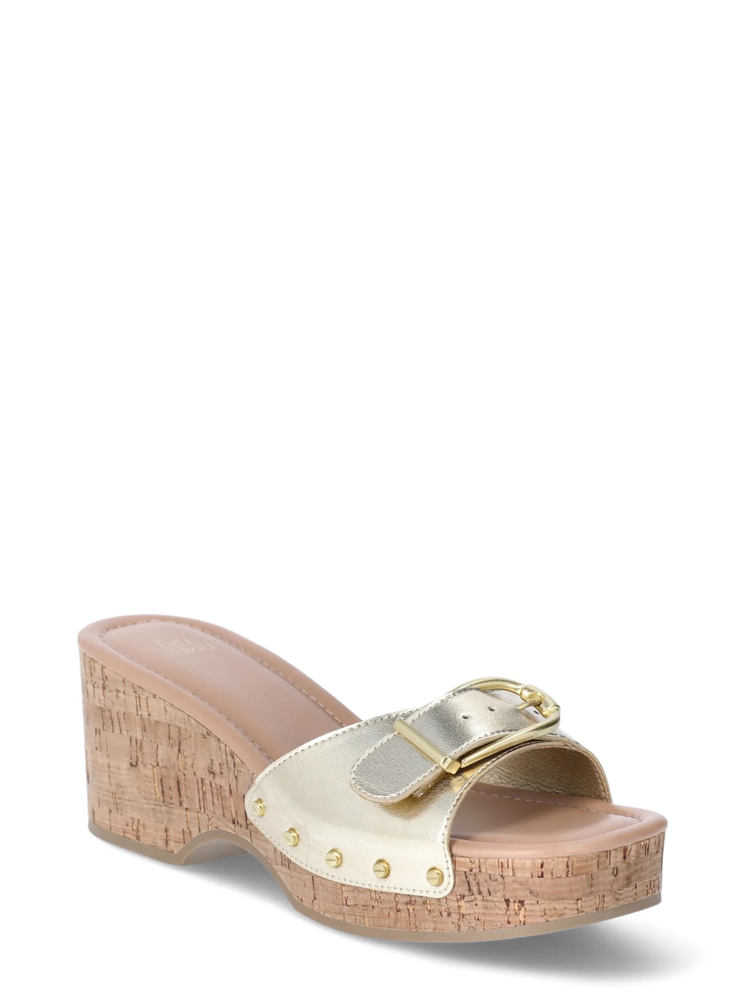 Time and Tru Women's Buckle Cork Platform Sandals | Walmart (US)
