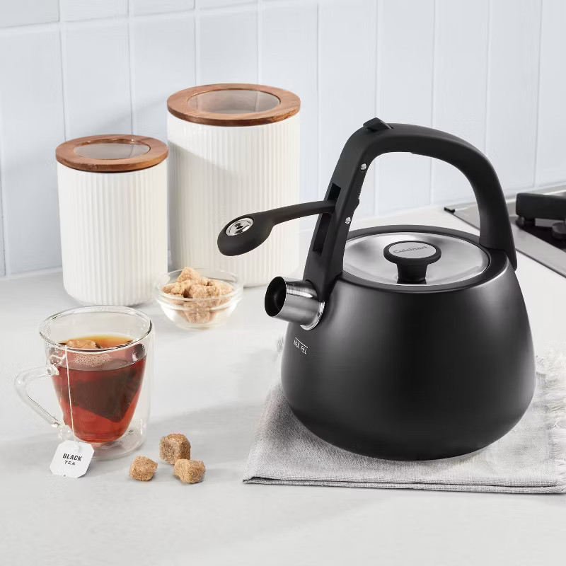 Cuisinart 2qt Stainless Steel Stovetop Kettle Matte Black CKS-25MBK: Whistling Tea Kettle, Large ... | Target