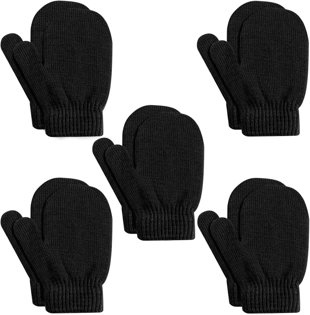 ONESING 5 Pair Toddler Mittens Black Baby Mittens Toddler Gloves Warm Newborn Mittens Winter Glov... | Amazon (US)