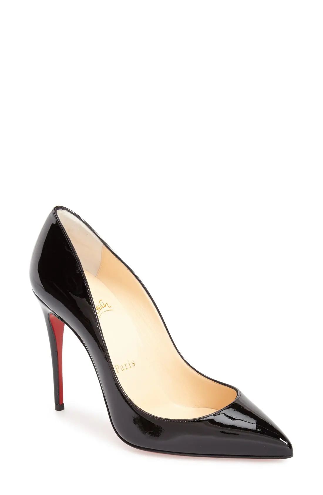 Christian Louboutin Pigalle Follies Pointed Toe Pump in Black Patent at Nordstrom, Size 5.5Us | Nordstrom