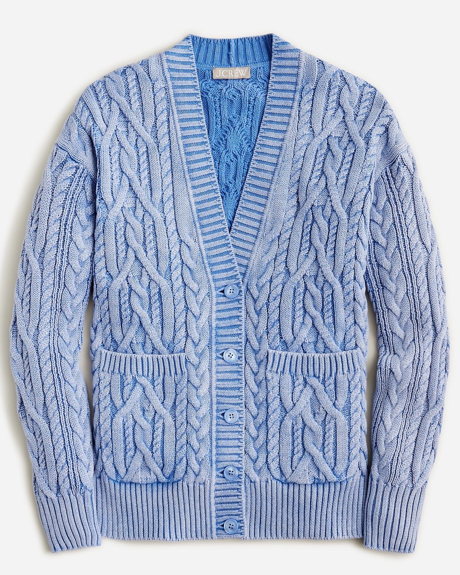 Cable-knit V-neck cardigan sweater | J.Crew US