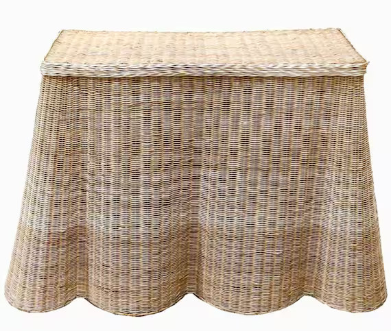 TROMPE L'OEIL Console Table  Wicker Console  Rattan - Etsy | Etsy (US)
