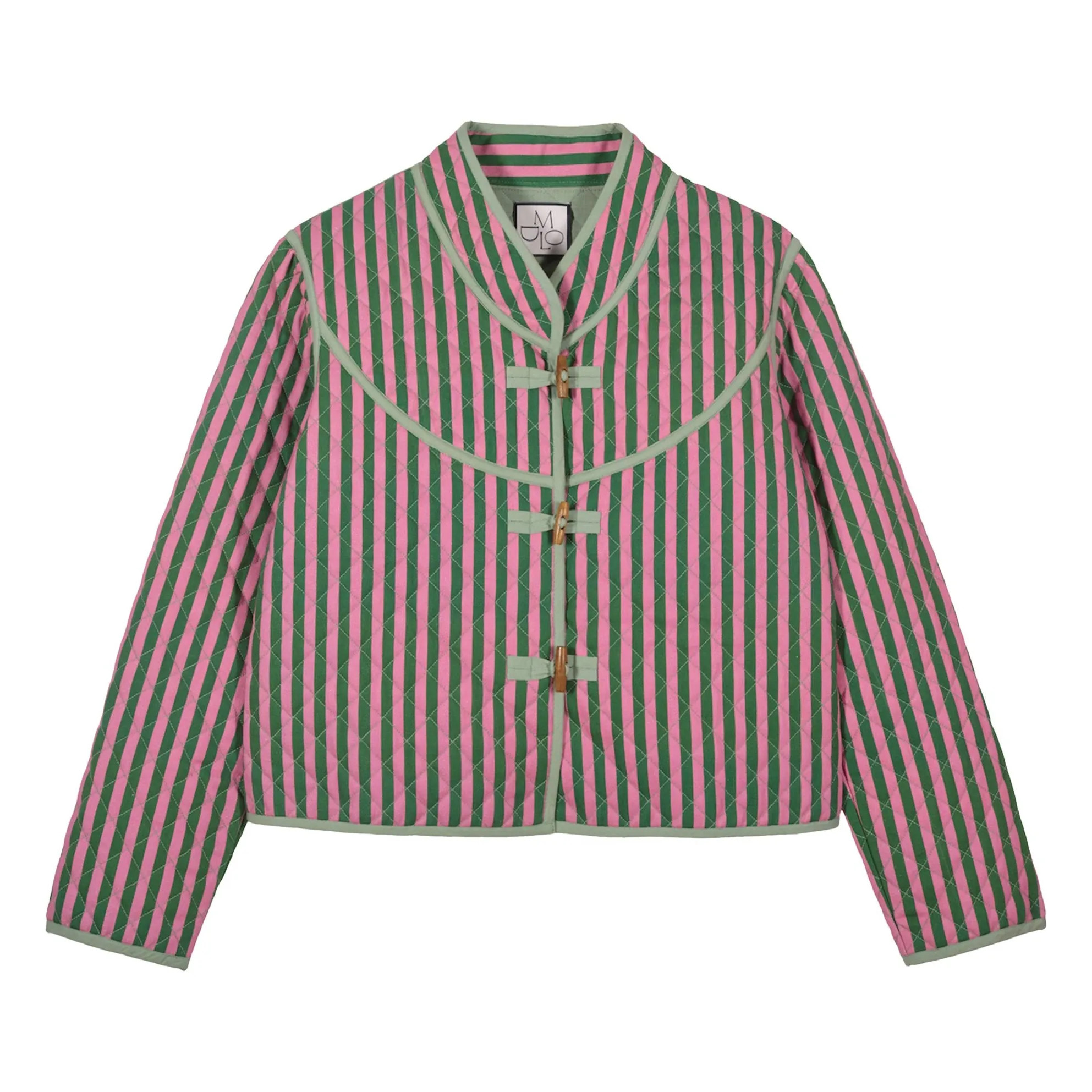 Jupiter Stripes Quilted Jacket | Pink | Smallable