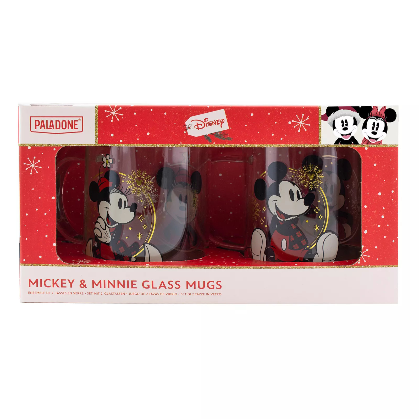 Disney's Mickey and Minnie Mouse Festive Glass Mug Set by Paladone, None | Kohl's