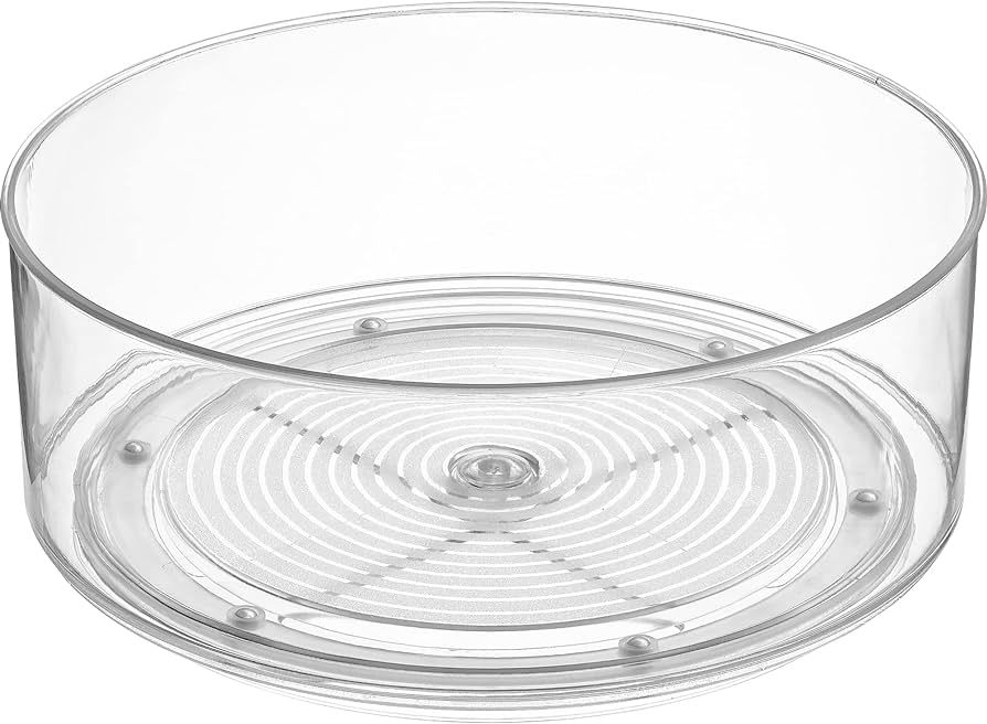 Home Intuition Round Plastic Clear Lazy Susan Turntable Food Storage Container for Kitchen (9" Ro... | Amazon (US)