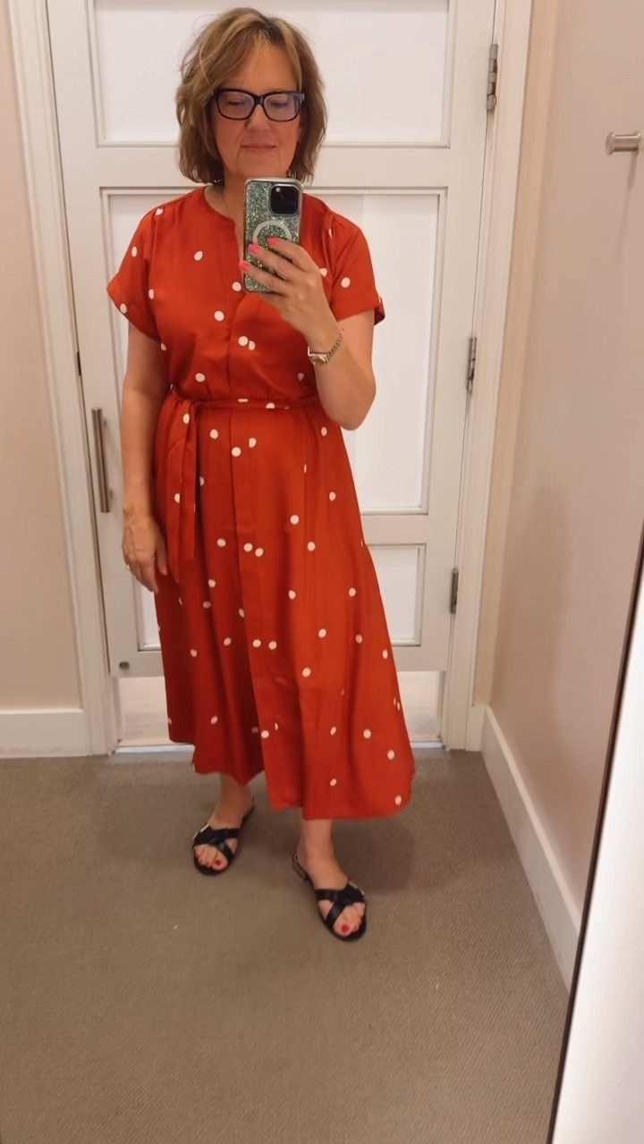 Need a great dress that is an easy one and done?  This polka dot beauty is lightweight enough for now but the color and add a denim jacket and wear it all fall too!!! 

#LTKBacktoSchool #LTKWorkwear #LTKSeasonal