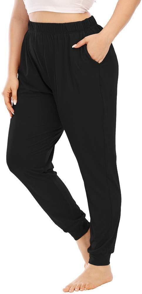 Womens Plus Size Pajama Lounge Pants Casual Cozy Tapered Wide Leg Sweatpants High Waisted Yoga Jo... | Amazon (US)