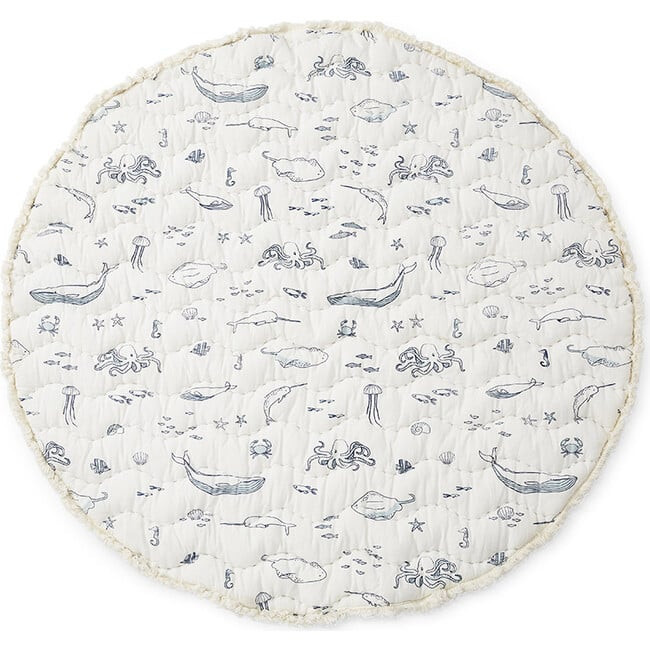Playmats | Life Aquatic Fringed Playmat, Marine (Prints Cream) | Pehr from Maisonette | Maisonette