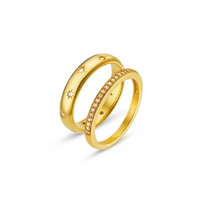 Crystal Starburst & Pavé Ring Pack | Orelia