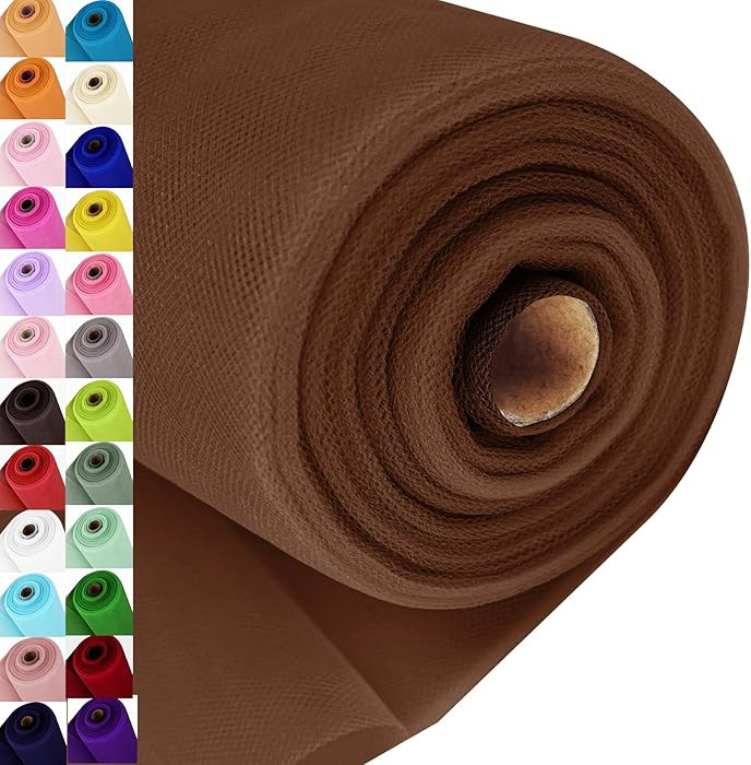 Brown Tulle Fabric Roll Spool Bolt (54 Inch by 40 Yards) Large Tulle Wedding Party Decoration, Tu... | Amazon (US)