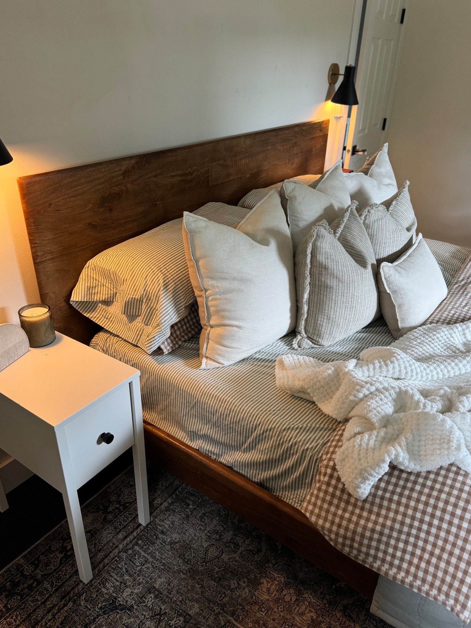 Bedroom details 🤍 cannot wait to finish our gallery wall in here! Has been placed on hold for months — will link our bedding and bed frame!

Target sheets, summer bedding, west elm bed frame 

#LTKSeasonal #LTKFindsUnder100 #LTKHome