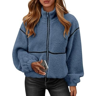 KIRUNDO Fleece Jacket Women Sherpa Oversized Zip Up Fall Jackets Winter Coat… | Amazon (US)