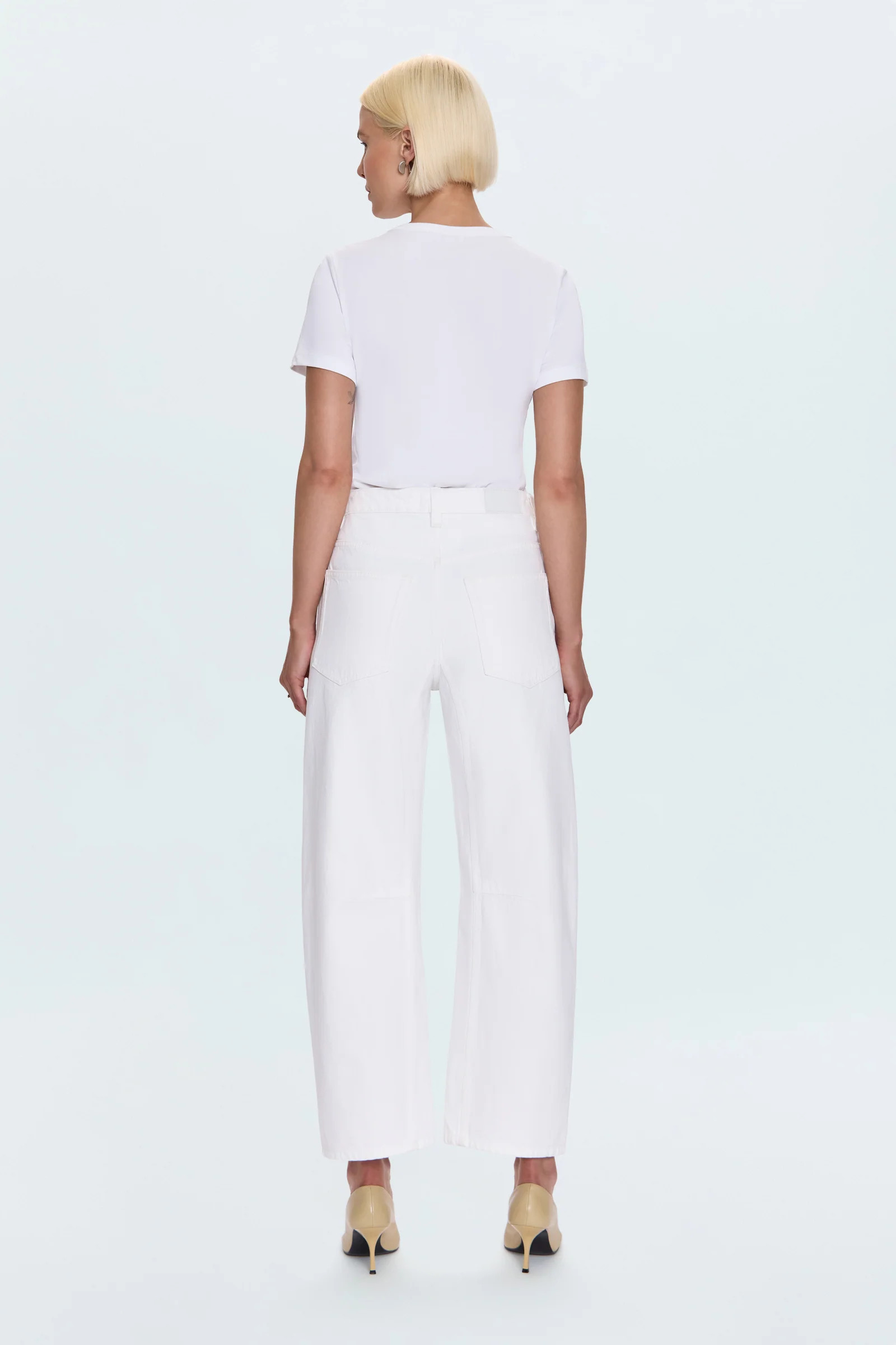 Beau Seamed Crescent Leg - Paper White | Pistola Denim