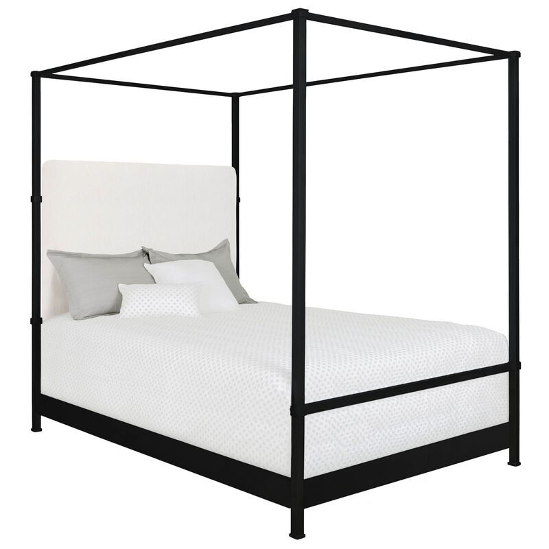 Amalfi Canopy Bed, Black/Ivory | One Kings Lane