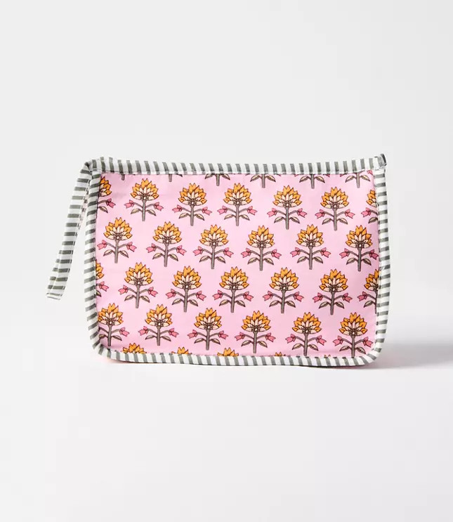 Garden Stripe Zip Pouch | LOFT