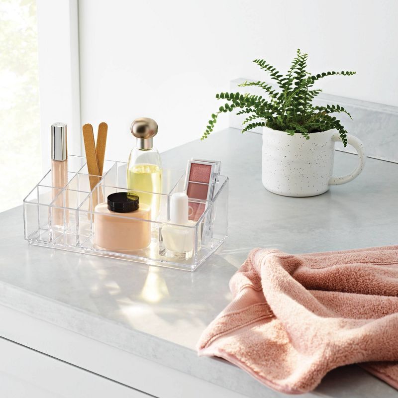Bathroom Plastic 9 Slot Mixed Cosmetic Organizer Clear - Brightroom™ | Target