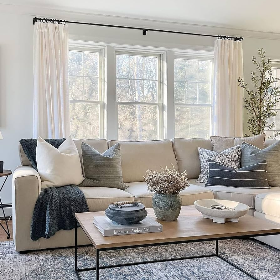 TWOPAGES Isabella Customizable Cotton Linen Textured Curtain for Living Room Bedroom Custom Made ... | Amazon (US)