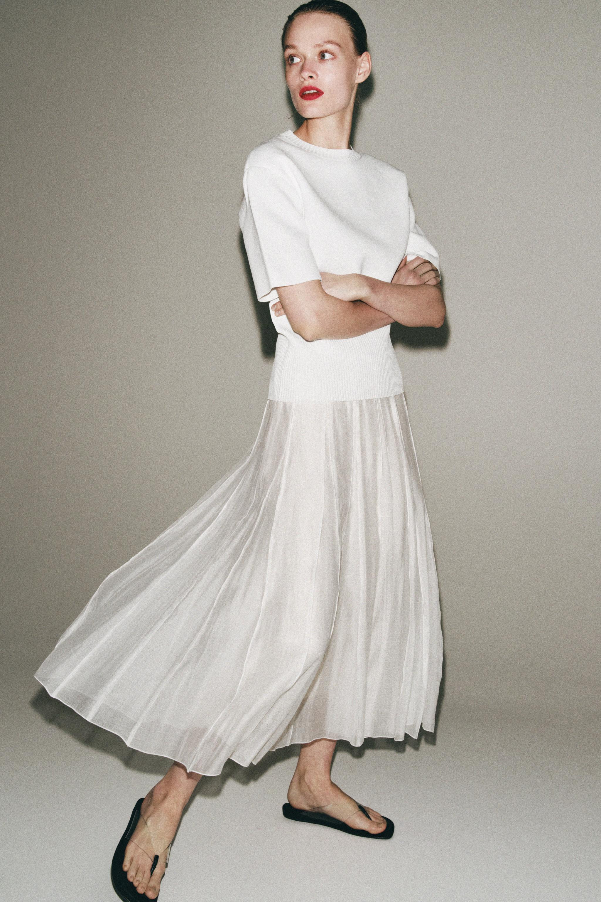 FLOWY COMBINATION SKIRT ZW COLLECTION | Zara US