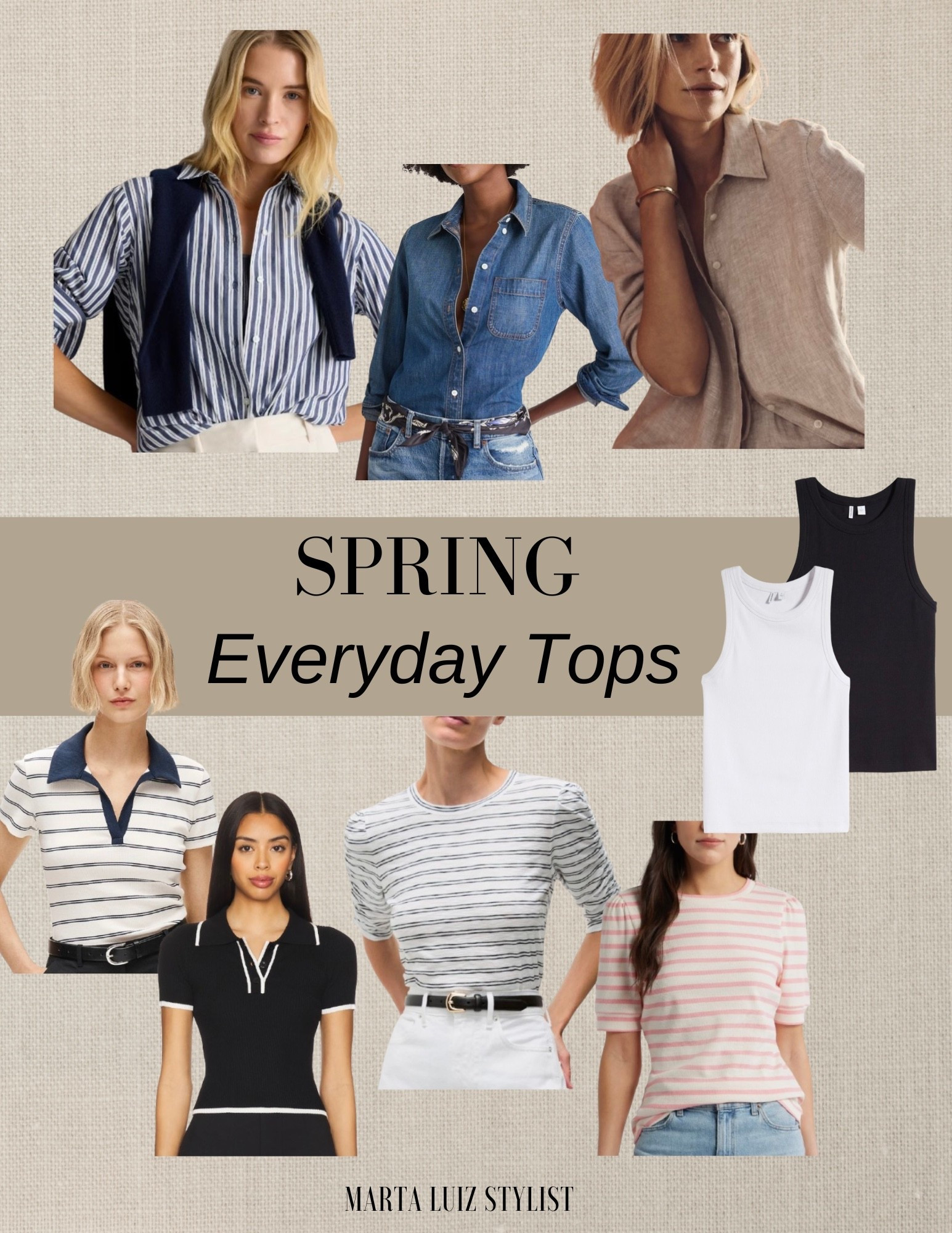 Stylist picks: everyday spring tops you’ll wear on repeat ✨

As a stylist, these are the tops I always recommend for spring — they’re effortless, versatile, and instantly make your outfits look more elevated.

• Classic cotton button-down (for a polished, chic look)
• Lightweight knit top (perfect for layering)
• Linen blouse (breathable and effortlessly elegant)
• Striped tee (a timeless essential)
• Neutral tank (the base of so many outfits)

These are the pieces that work with everything — jeans, trousers, skirts — and make getting dressed so much easier.

#LTKootd #LTKTravel #LTKWorkwear