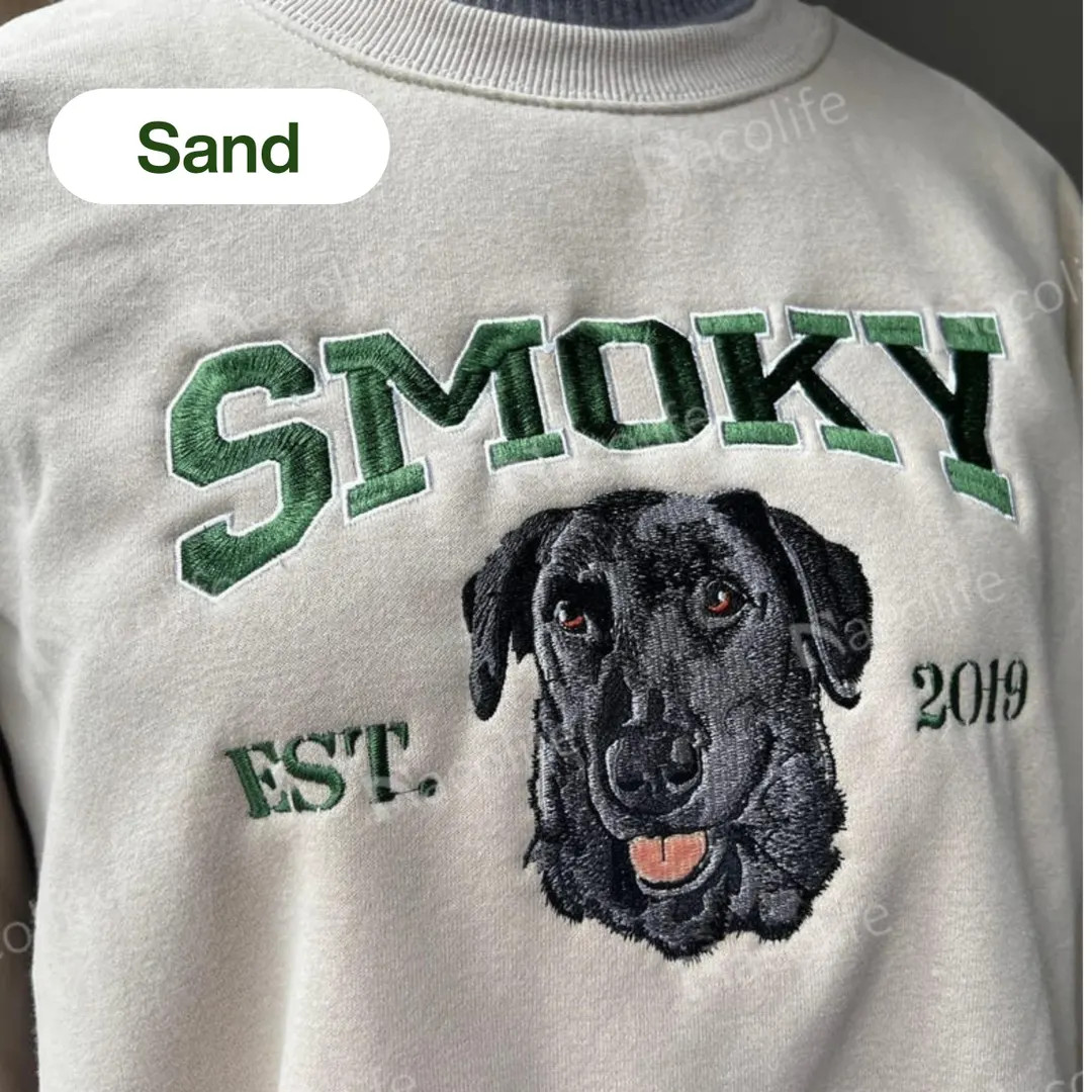 Custom Dog Face Embroidered Sweatshirt, Fathers Day Gift,cat Sweatshirt, Dog Lover Sweatshirt, Pe... | Etsy (US)