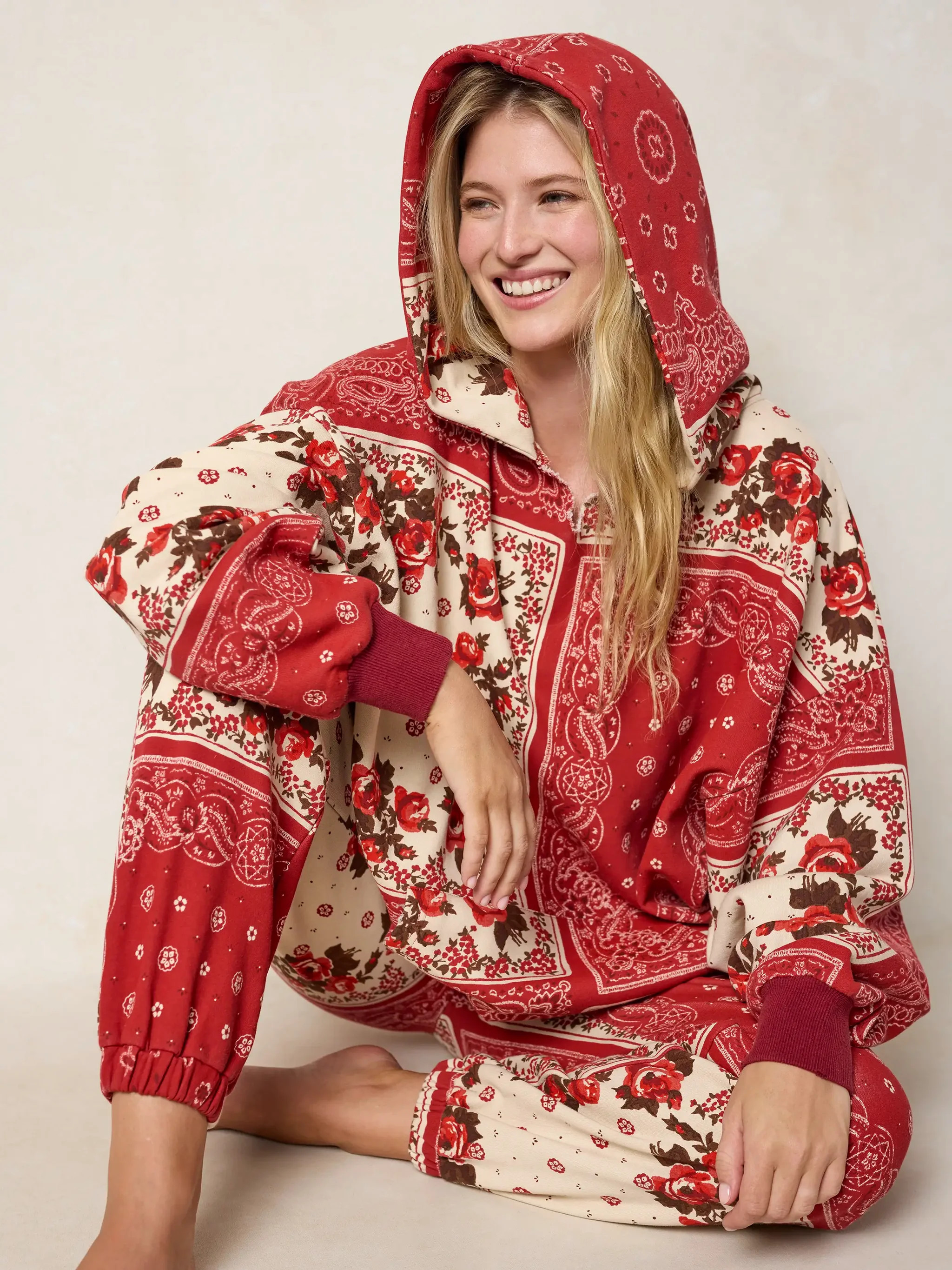 Oversized Printed Hoodie | Natural Life
