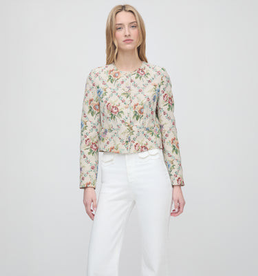 The Virginia Jacket - Tapestry Trellis Brocade Tapestry Trellis Brocade / XS | Hill House Home US